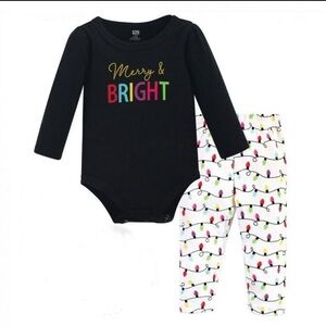 Hudson Baby Merry & Bright Baby Outfit, 6-9m